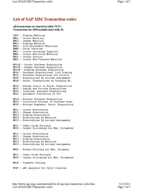 mm transaction codes pdf sap se computing