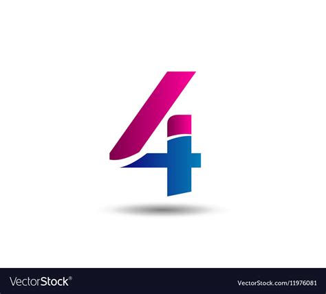 Sign Number 4 Logo Royalty Free Vector Image Vectorstock