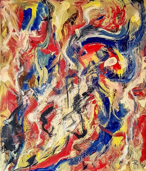 Action Painting In The Style Of Willem De Kooning Painting By Retne Art