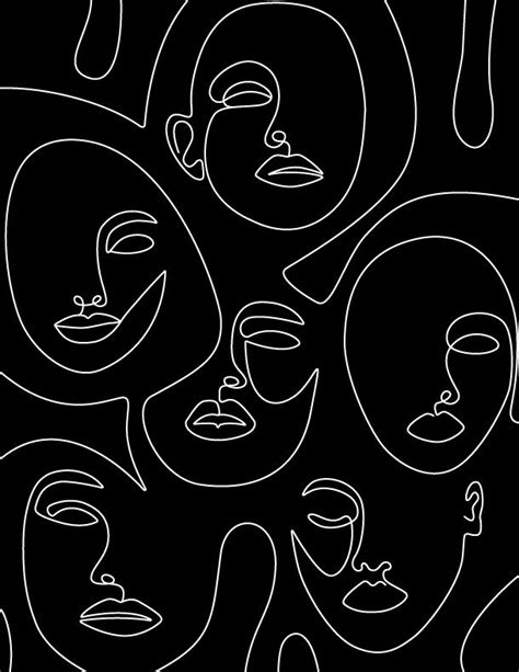 This print will be available for download immediately after purchase or can be shipped worldwide. abstract line drawing // faces // lillyheckman | Abstract ...