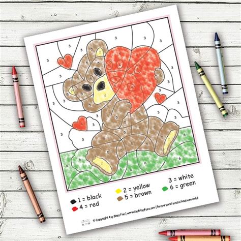 Valentine Coloring Pages By Numbers Valentines Color By Number