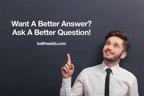 Want A Better Answer Ask A Better Question Keith Webb