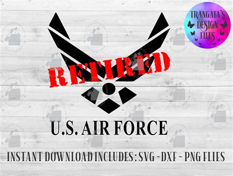 Us Air Force Retired Instant Download Us Air Force Svg Us Etsy Uk