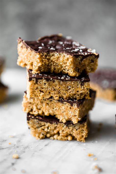 The Best Healthy Peanut Butter Rice Krispie Treats Ambitious Kitchen