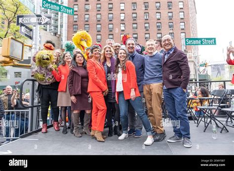 Cast And Crew Of Sesame Street Are Seen Is Seen During A Ceremony To