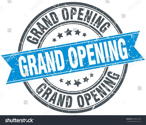 Grand Opening Blue Round Grunge Vintage Stock Vector Royalty Free