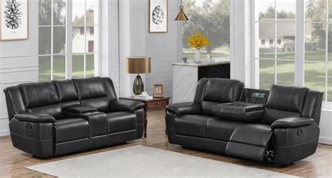 Lee Motion Collection Lee Transitional Black Leather Reclining Two