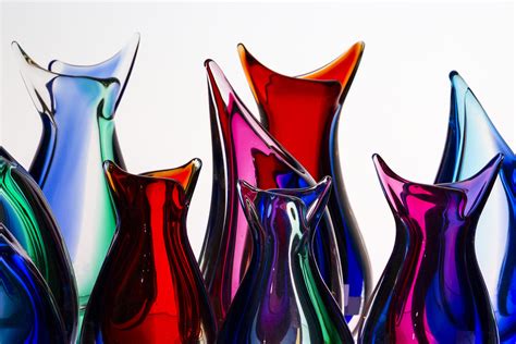 Art Glass 21st Century And New Missoni Modern Blown Encased Glass Vase