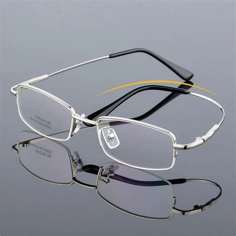 Memory Titanium Flexible Half Rimless Eyeglass Frames Rx Able Myopia Glasses Spectacles Brand