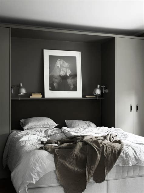 Dark Bedroom With Built In Cabinets Coco Lapine Designcoco Lapine Design