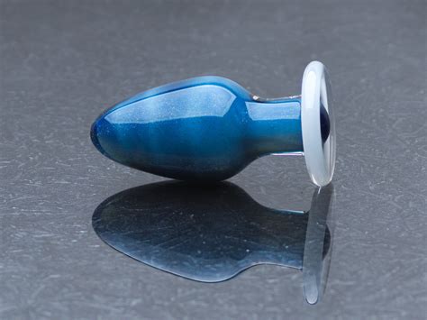 glass anal plug medium blueberry