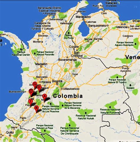 Mapa De Carreteras De Colombia