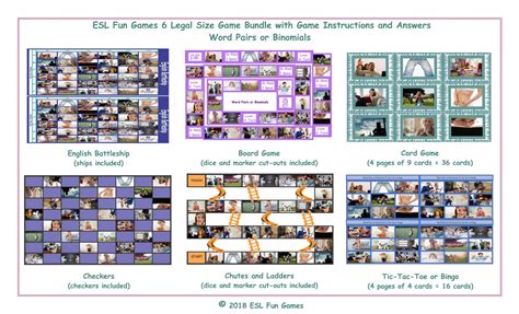 Word Pairs Or Binomials English Legal Photo Game Bundle Teaching Resources