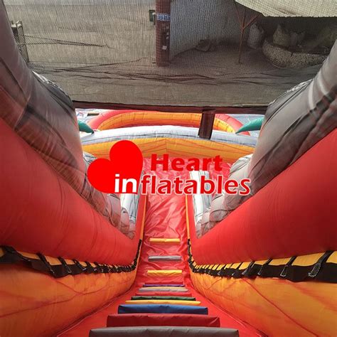 double symphony grey water slide 9x4 2x5 5m heart inflatables factory