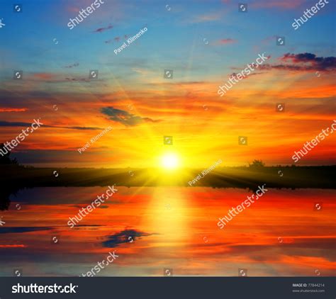 Sunset Over Water Stock Photo 77844214 Shutterstock