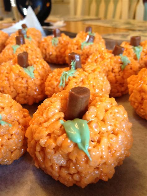 Pumpkin Rice Krispie Balls That I Actually Made Pumpkin Rice Krispie