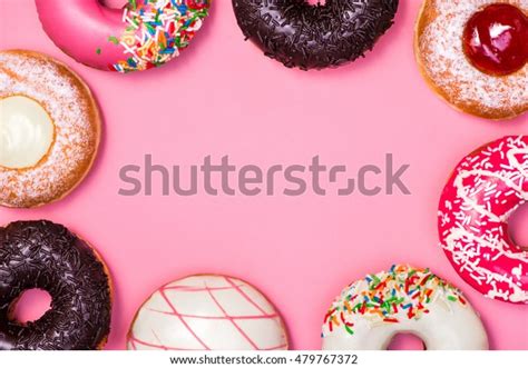 Donuts Icing On Pastel Pink Background Stock Photo Edit Now 479767372