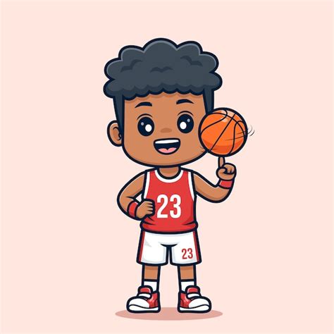 Premium Vector Cute Basketball Player Cartoon Isolated Vector