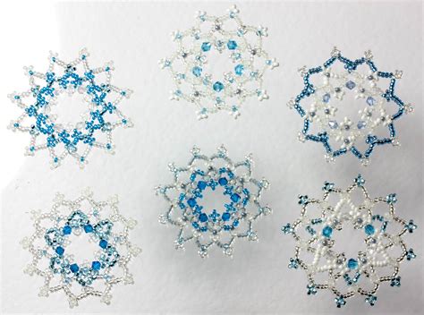 Beaded Snowflake Christmas Decorations Ornaments Made From Glass Seed