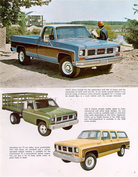 1973 Chevrolet And Gmc Truck Brochures 1973 Gmc Pickups And Suburbans