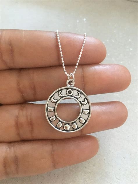 Maybe you would like to learn more about one of these? Moon Phase Necklace Sterling Silver Chain, Moonphase ...