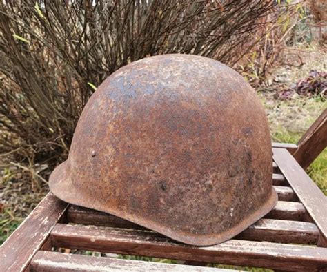 Original Military Helmet Ssh 40 Steel Ww2 Relic Of Battlefield Soviet