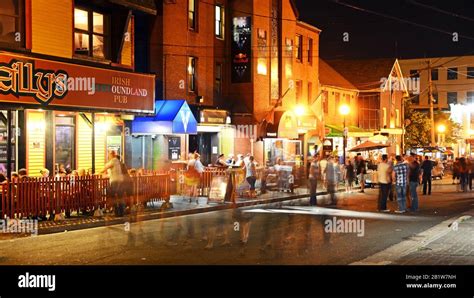 George Street Nightlife In St Johns Newfoundland Canada Stock Photo