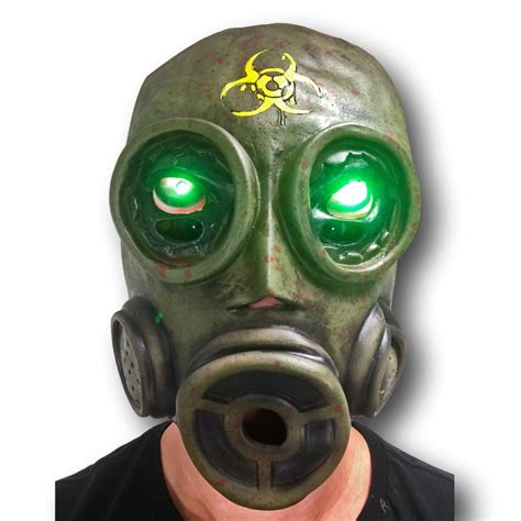 Gas Mask Green Eyes Latex Halloween Outbreak Zombie Accessory Etsy Uk