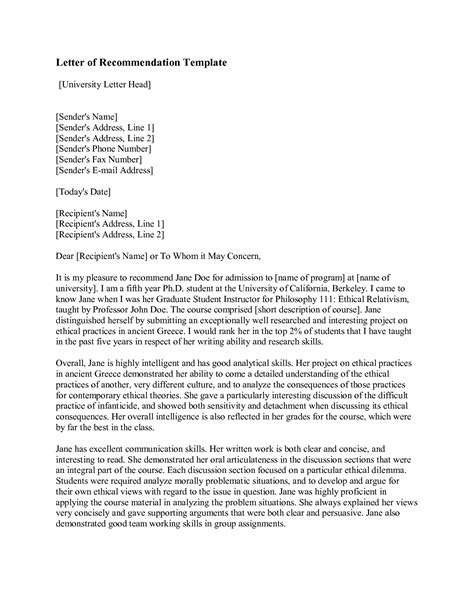A recommendation letter is a document that evaluates the attributes, potentials, and characteristics of another individual, regarding their capability to they should be particular that their recommendation entails the truth about the recommended party. Letter of Recommendation Format - Fotolip