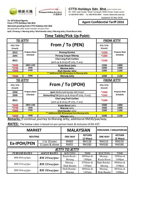 1101, 11/f san toi building connaught road, central hong kong account no.: CTTS TRANSPORTATION SERVICES Tariff 160505.xls by User03 ...