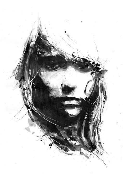 Negative Space Black And White Art Girl Face Minimalism
