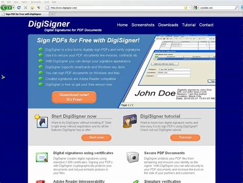 DigiSigner.com - Sign PDF's for Free with this software - YouTube