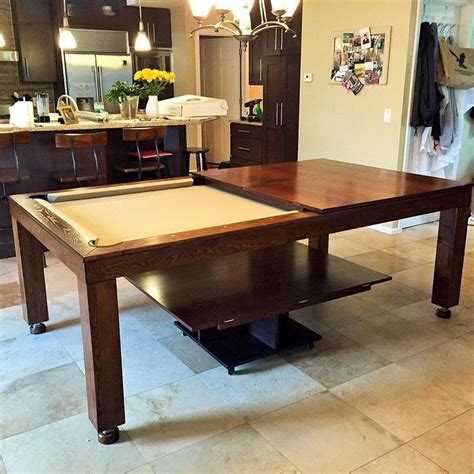 With a slight smirk on your face, while wiping your dinner from your mouth with a napkin, you proceed to uncover your dining room table, revealing it as a pool table in disguise! Modern Pool Table Dining Table Convertible Billiards Table ...