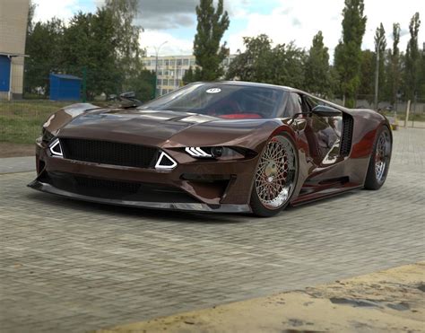 Ford Mustang Supercar Sells The Mid Engine Layout In 3d Render Video