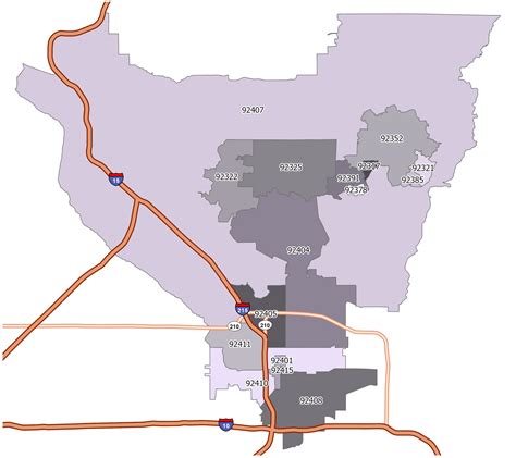 San Bernardino Zip Code Map Gis Geography