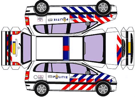 Kleur nu de kleurplaat van politieauto. Bouwplaten