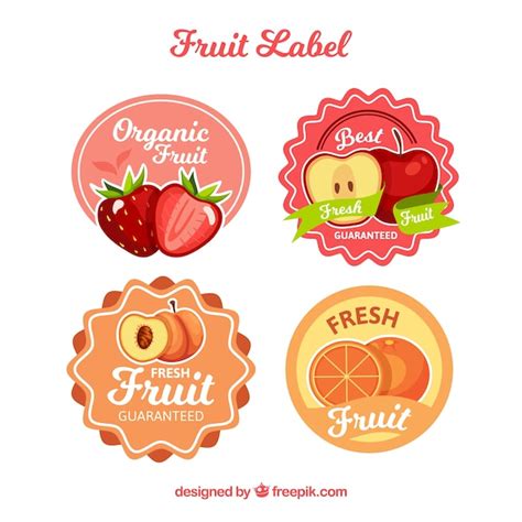Fruit Label Collection Vector Free Download