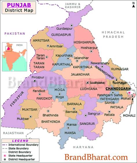 Punjab Political Map Punjab State