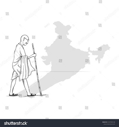 Gandhi Jayanti Gandhi Walking Forming Shadow Stock Illustration 1857093148 Shutterstock