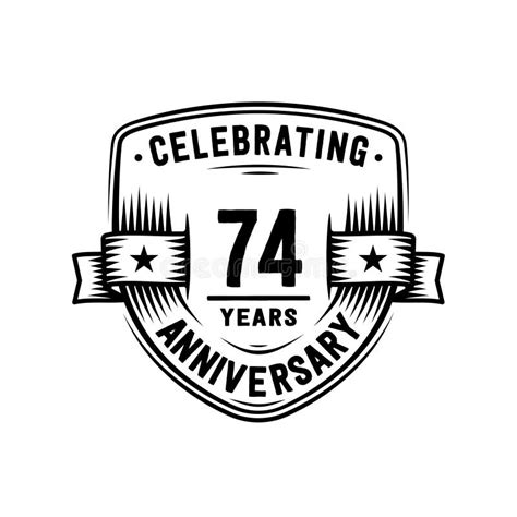 74 Years Anniversary Celebration Shield Design Template 74th