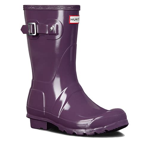 Ladies Hunter Original Short Gloss Rain Wellies Winter Mid Calf Boots