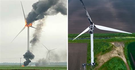 Wind Turbine Catches Fire After Being Struck By Lightning Metro News