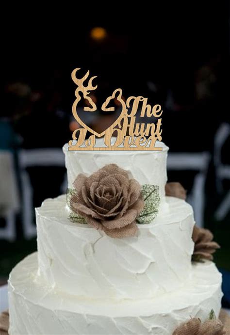Wedding Cake Topper Rustic The Hunt Is Over Deer Wedding