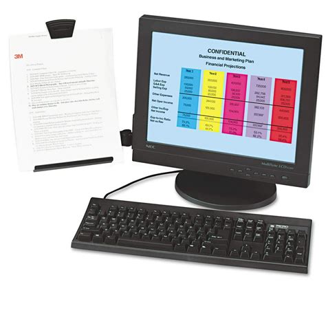 Monitor Mount Document Copy Holder Holds Documents At Eye Level Off