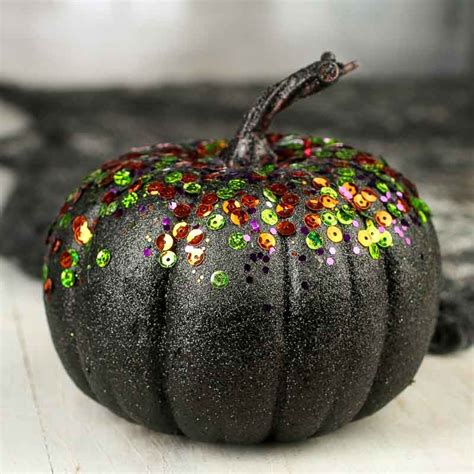 Black Glittered And Sequined Artificial Pumpkin Pumpkin Halloween