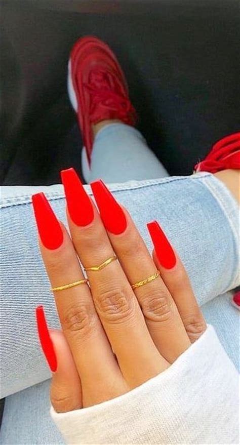 45 hottest red long acrylic coffin nails designs you need to know cute hostess for modern women