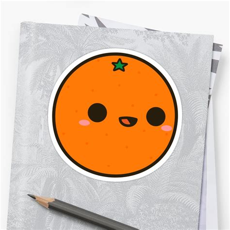 Cute Orange Sticker By Peppermintpopuk Redbubble