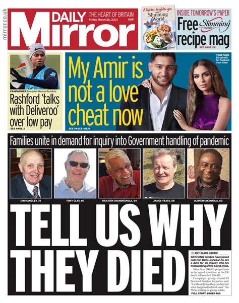 Daily Mirror Front Page 6th Of November 2020 Tomorrows Papers Today