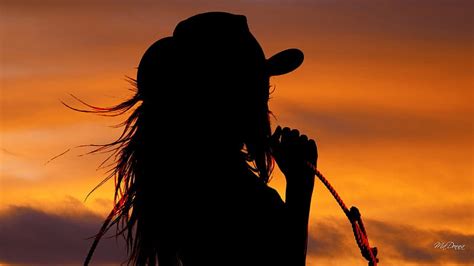 Cowgirl Sunset Cowgirl West Sunset Roper Rope Sky Woman Sexy