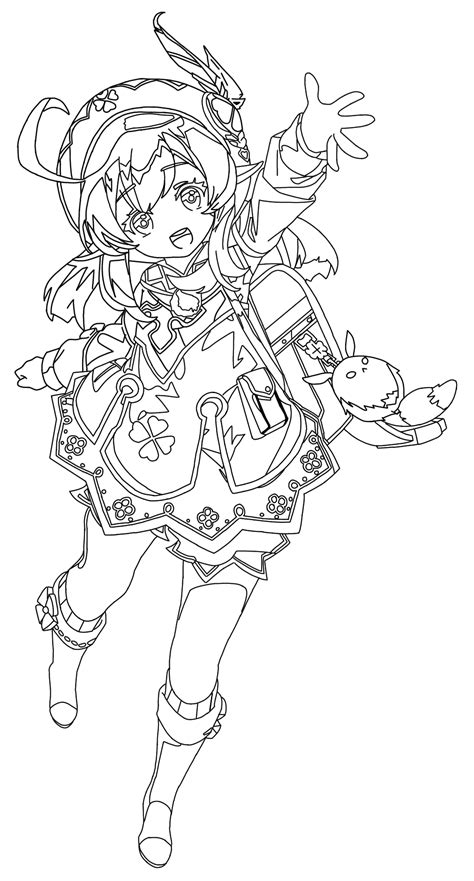 Klee Genshin Impact Coloring Page - Free Printable Coloring Pages